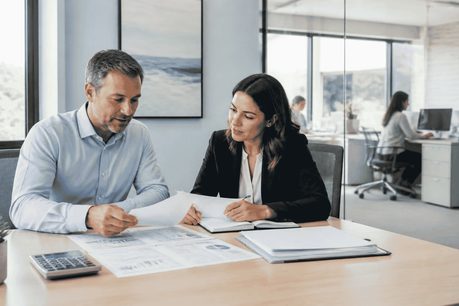 Established business owner reviewing credit and revenue requirements for a business term loan