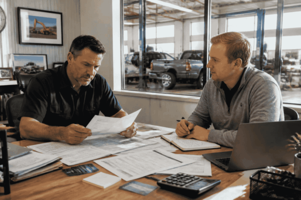 Business owner organizing existing credit cards, lines of credit and loan balances before seeking funding