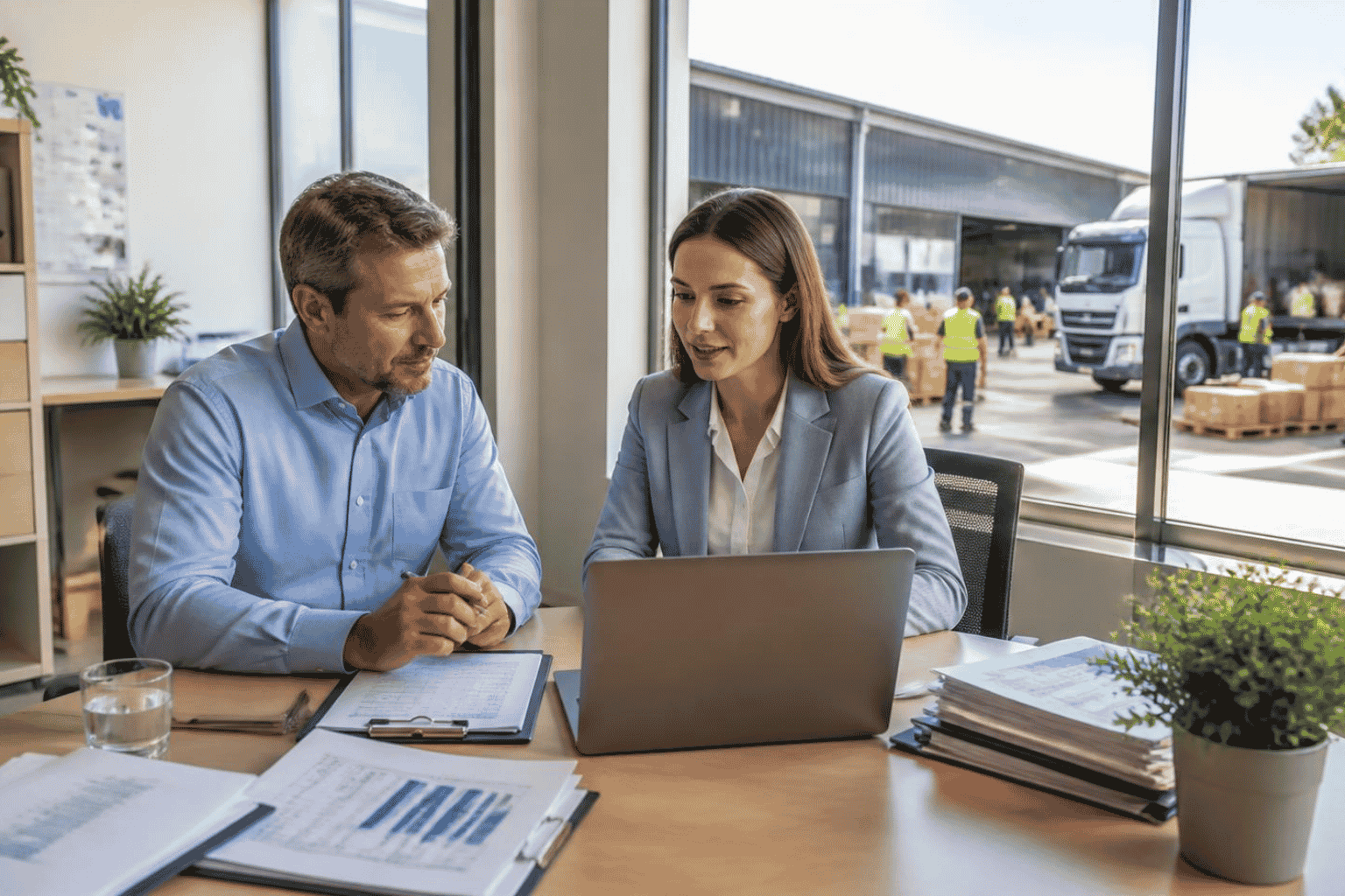 Business owner reviewing bank deposits and qualification requirements for an online business loan