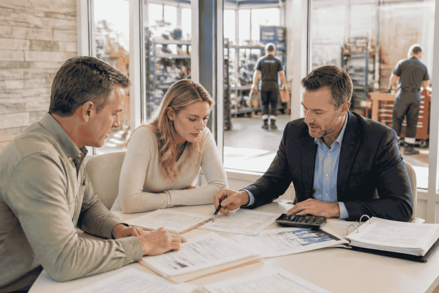 Business buyer reviewing SBA acquisition financing requirements and company financials