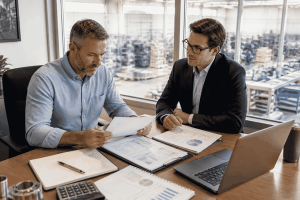 Established U.S. business owner reviewing SBA loan readiness and financial documents