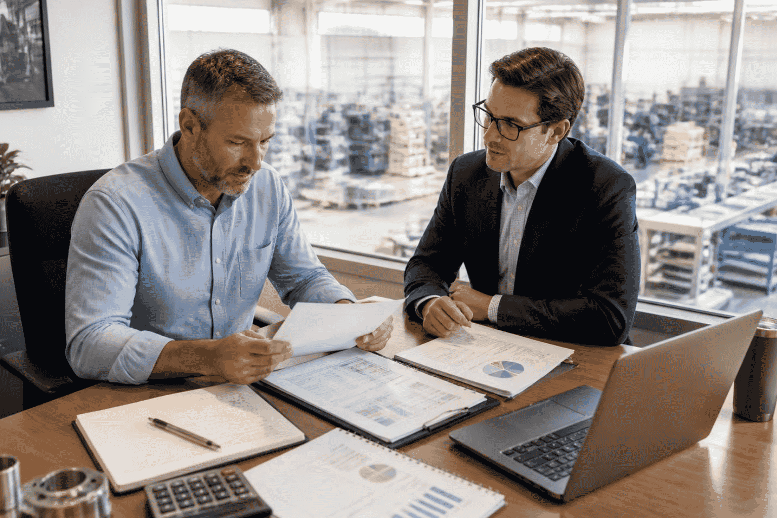 Established U.S. business owner reviewing SBA loan readiness and financial documents