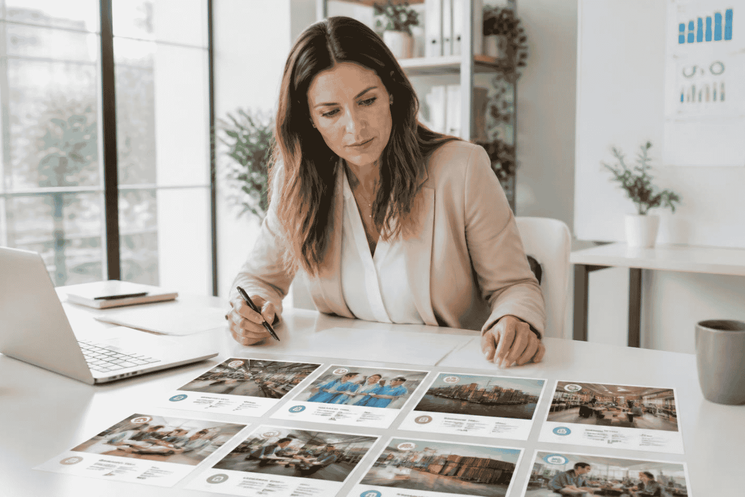 Business buyer comparing acquisition listings by financial operating and industry criteria
