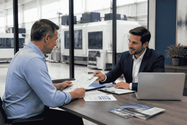 Business owner reviewing whether the full purchase price of new equipment can be financed