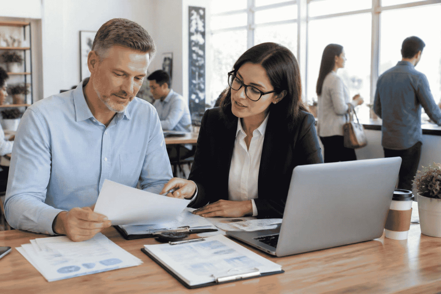 Business owner with more than one hundred thousand dollars in annual revenue reviewing term loan funding