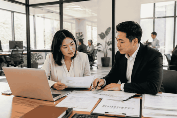 Business owner with a 650 credit score reviewing possible business funding options