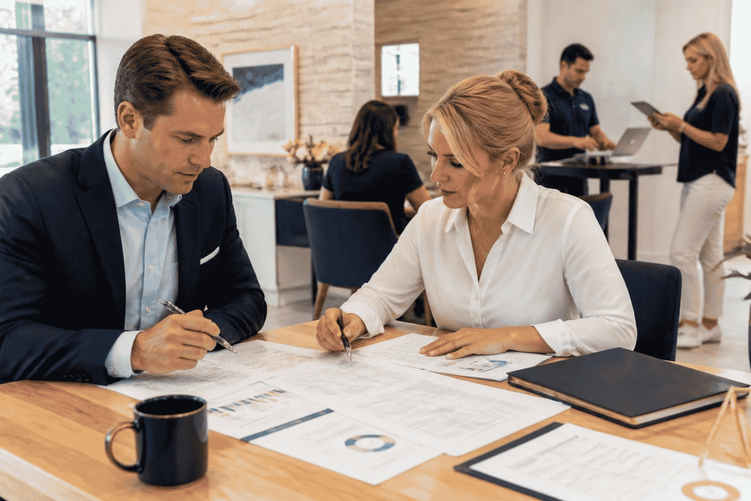 Business buyer preparing acquisition financing after signing a letter of intent