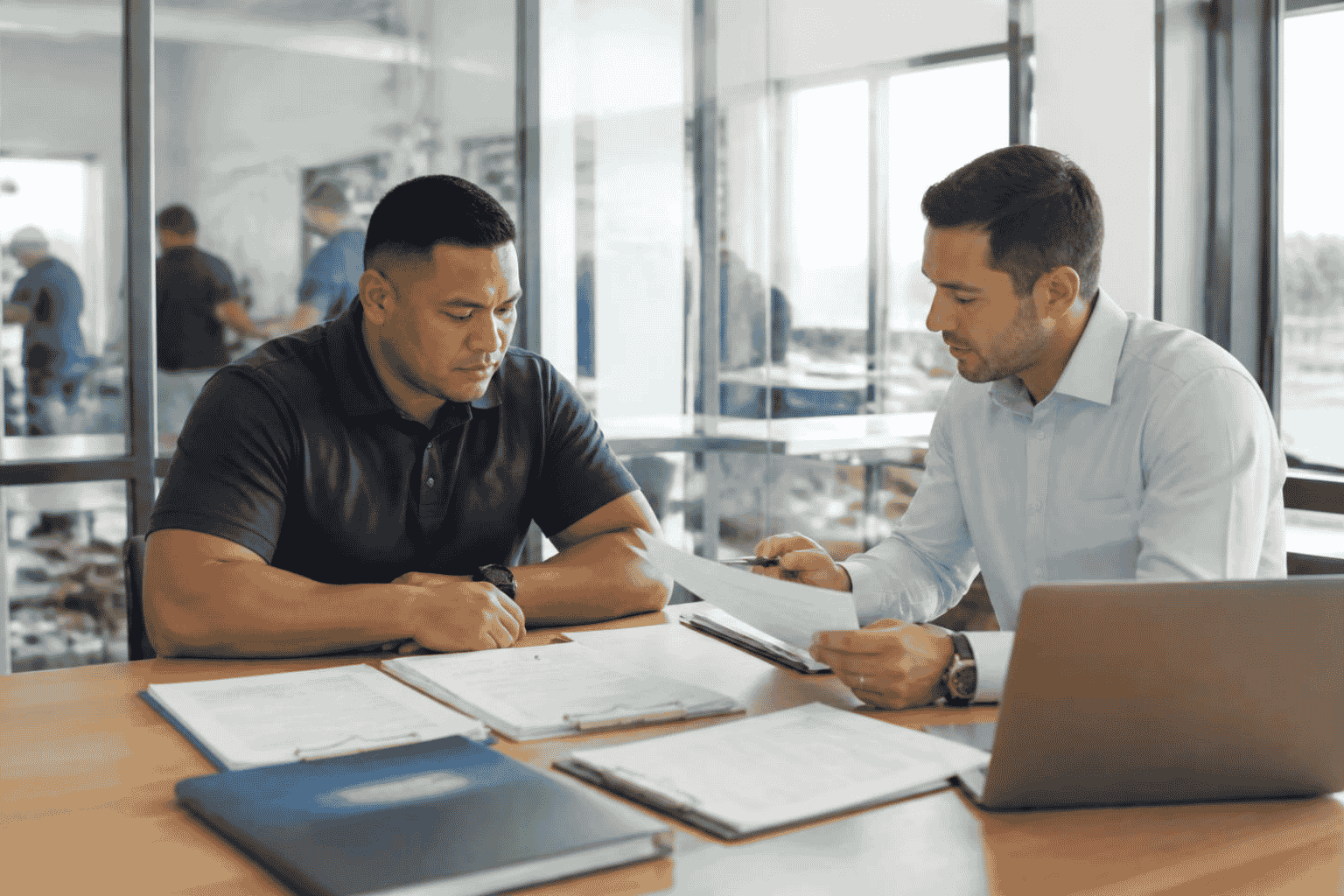Business buyer reviewing credit revenue cash flow and existing debt before seeking acquisition funding