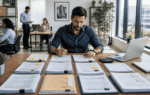 Business owner organizing eight key details before applying for business funding