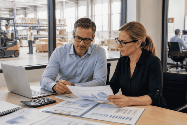 Established business owner reviewing requirements for a traditional business line of credit