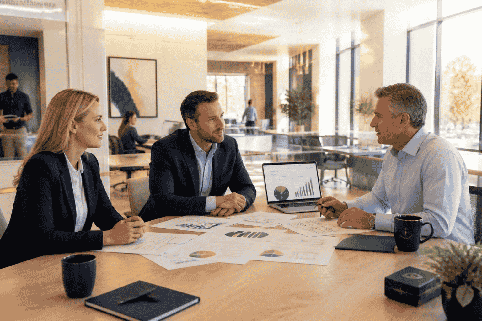 Incoming business partner reviewing financing for an ownership buy in