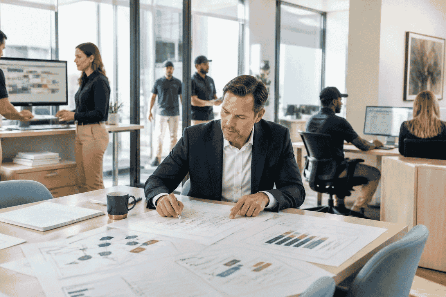 Business owner and consultant tracing discounts scope changes and operating costs that reduce profit
