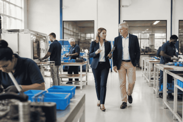 Business owner and consultant identifying repeated operational errors and rework
