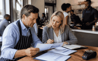 Retail business owner reviewing merchant cash advance funding based on consistent card sales