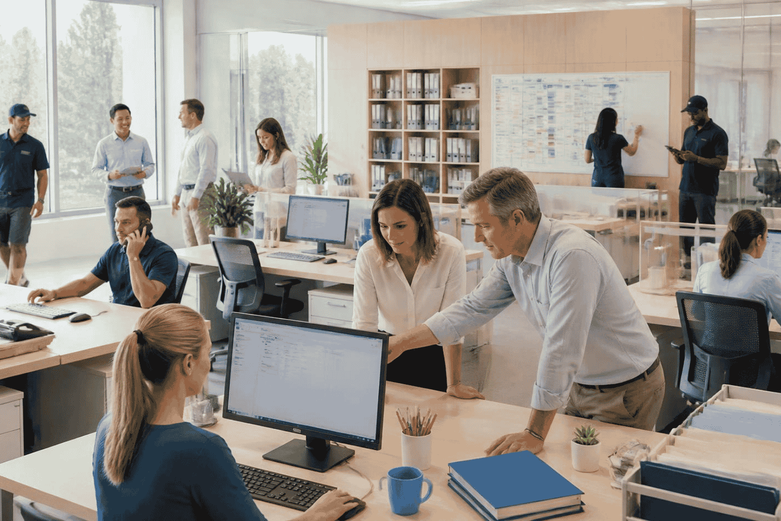 Business consultant helping sales and operations teams improve customer handoff and delivery