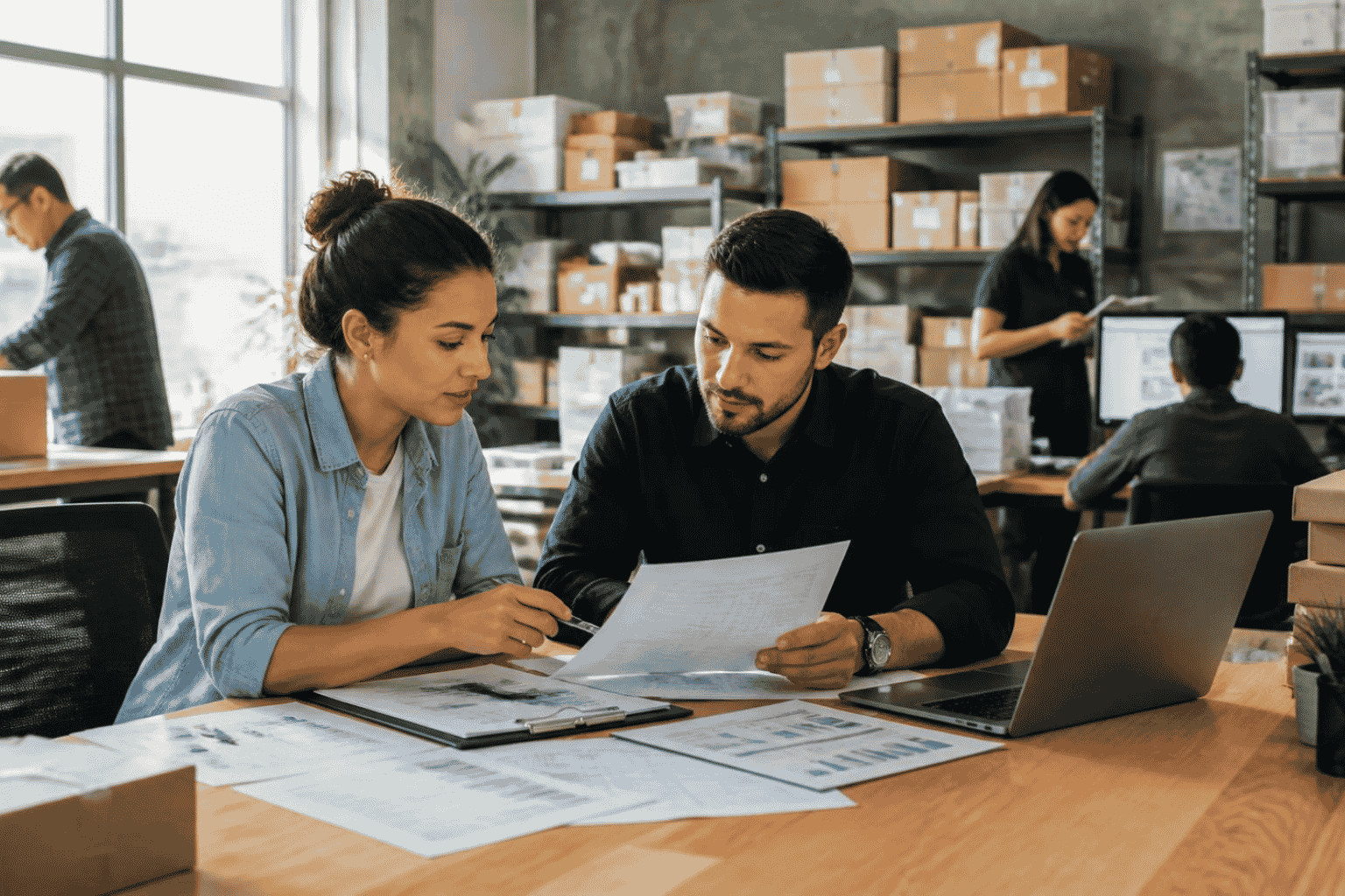 Young business owner reviewing funding options after six to twelve months of operations and consistent revenue