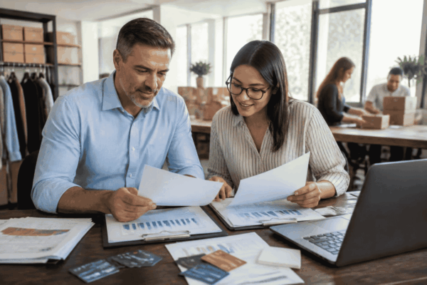 Business owner with strong revenue reviewing existing debt before seeking additional business funding
