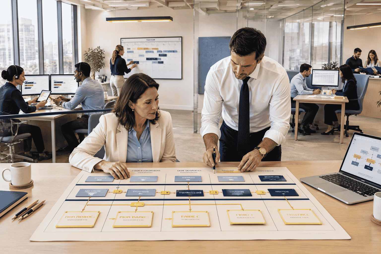 Business owner and operations consultant identifying workflows for AI agent automation