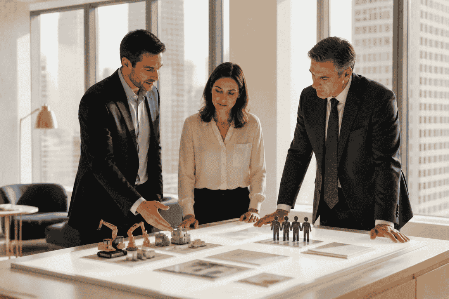 Business buyer seller and attorney comparing asset purchase and equity purchase structures