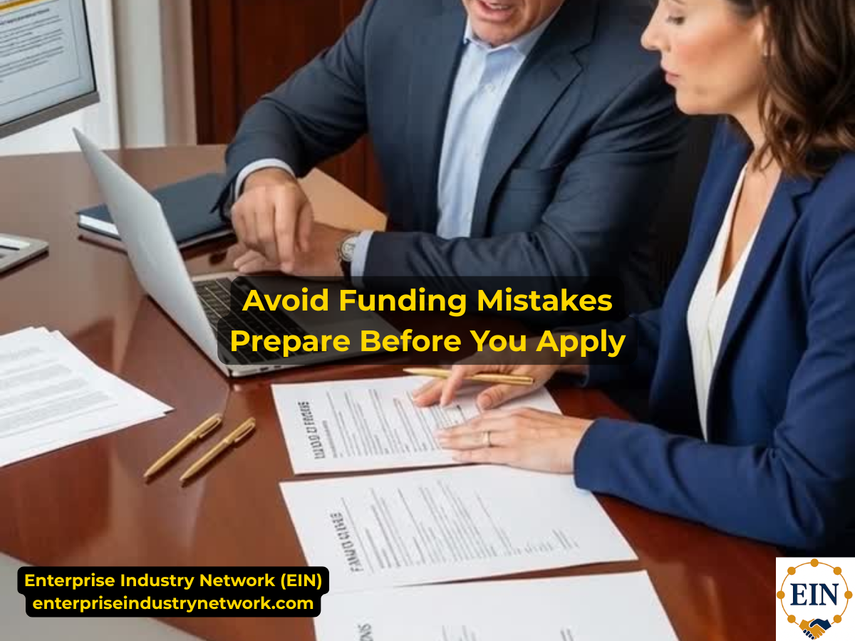 Common business funding mistakes to avoid before applying, including unclear use of funds, weak cash flow, incomplete financial records, and existing debt.