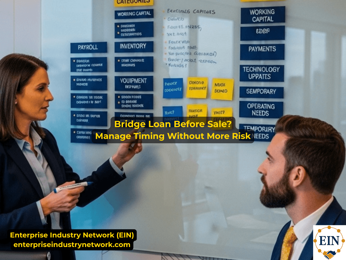 Bridge loans before selling a business, explaining how short-term funding can support working capital and timing needs while affecting cash flow, debt, buyer due diligence, and sale proceeds.