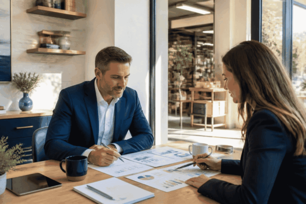 Established business owner reviewing financing to acquire another company for expansion