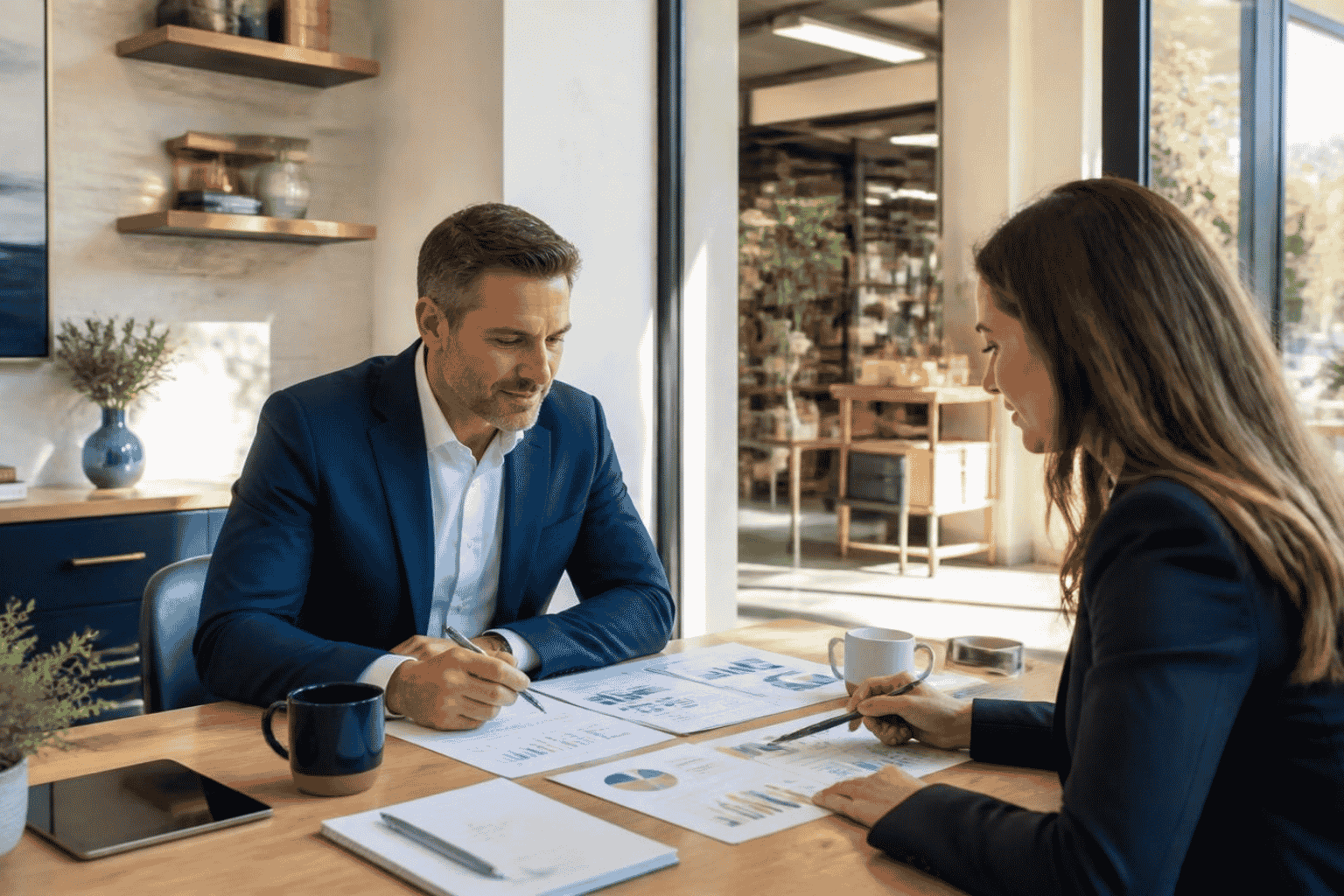 Established business owner reviewing financing to acquire another company for expansion