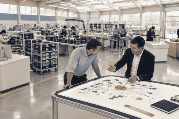 Business owner and consultant identifying delivery bottlenecks before hiring more staff