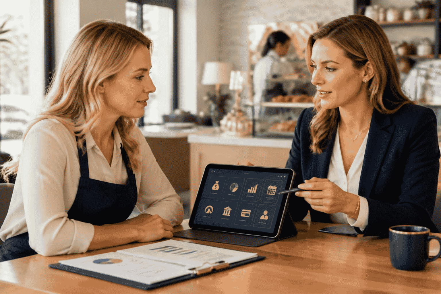 Business owner preparing eight financial details before speaking with a business funding advisor