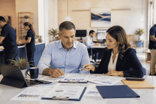 Business owner reviewing working capital and debt before preparing a company for sale