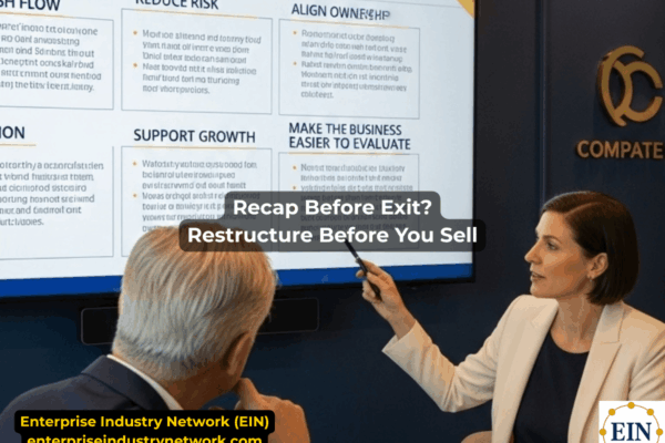 Business recapitalization before a sale, showing how debt restructuring, refinancing, equity changes, and capital structure decisions can affect sale readiness and buyer due diligence.