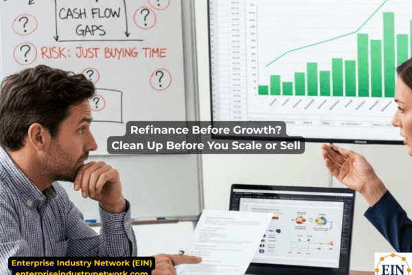 Business refinancing before growth or sale, explaining how debt restructuring may affect cash flow, working capital, repayment obligations, buyer due diligence, and sale readiness.