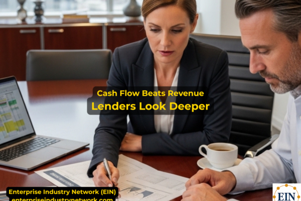 Cash flow vs revenue for business funding, explaining why lenders may evaluate cash flow, expenses, bank activity, and repayment ability beyond top-line sales.