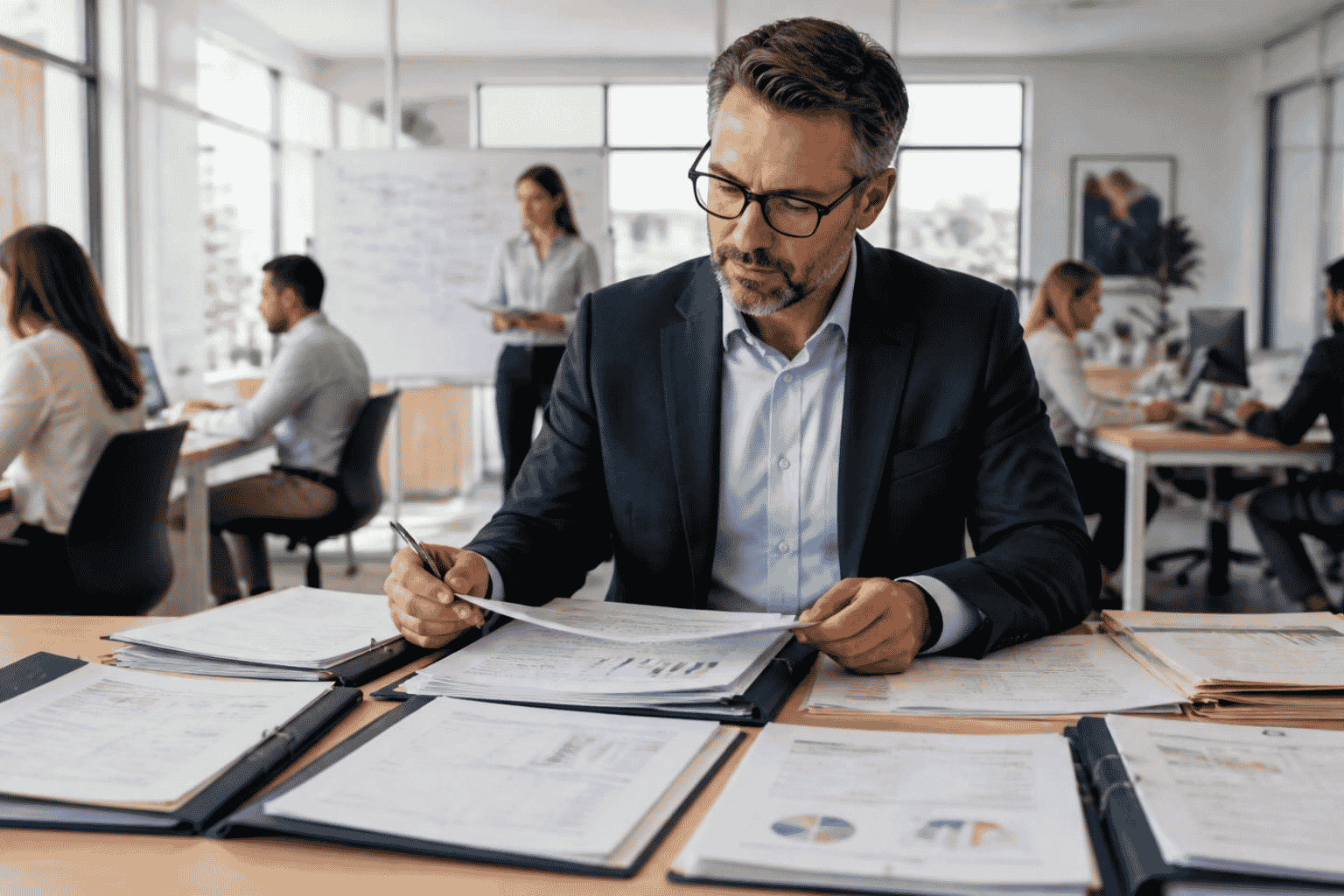 Business owner and consultant comparing profitability across customer accounts