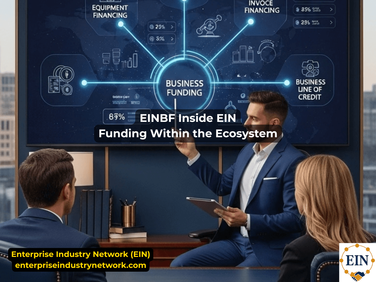EIN Business Funding within the Enterprise Industry Network ecosystem connecting business funding, capital readiness, advisory, acquisitions, consulting, legal support, venture capital, and business listings.