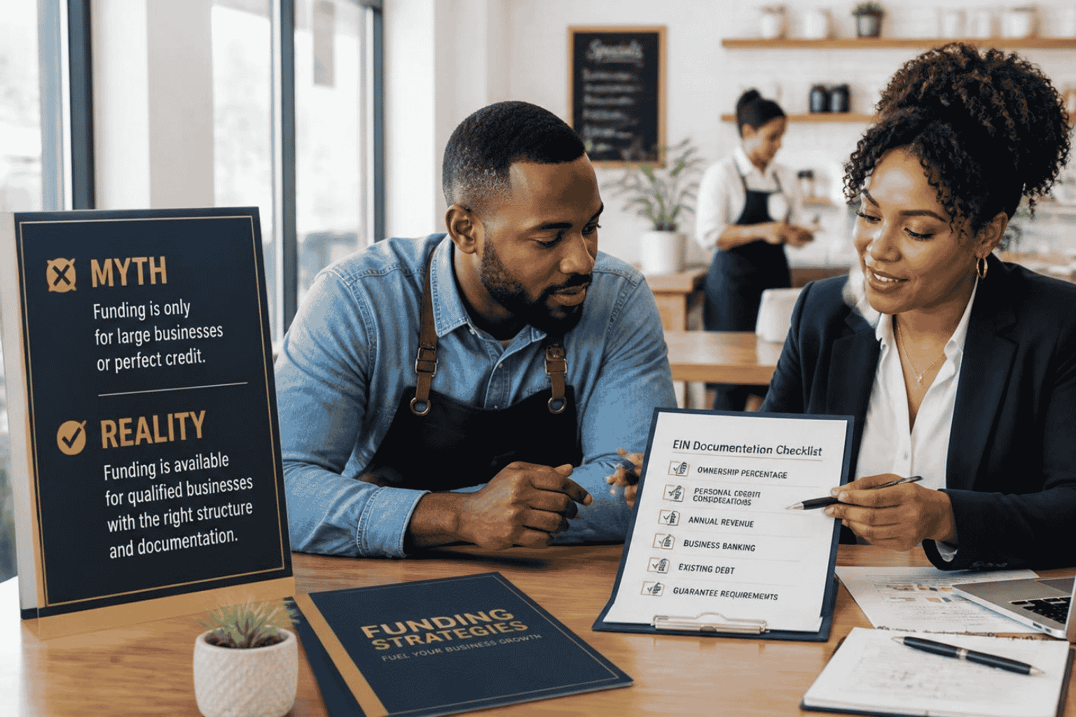 Business owner reviewing EIN only funding and personal guarantee requirements