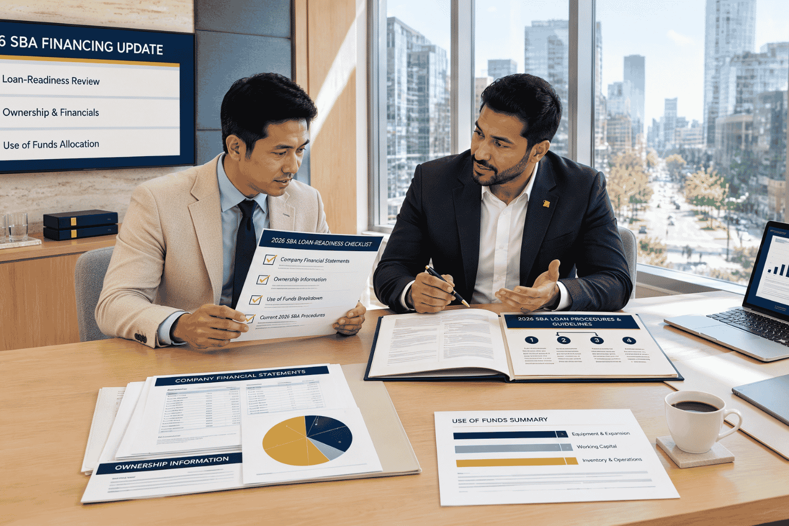 Business owner reviewing October 2026 SBA loan procedures and funding preparation