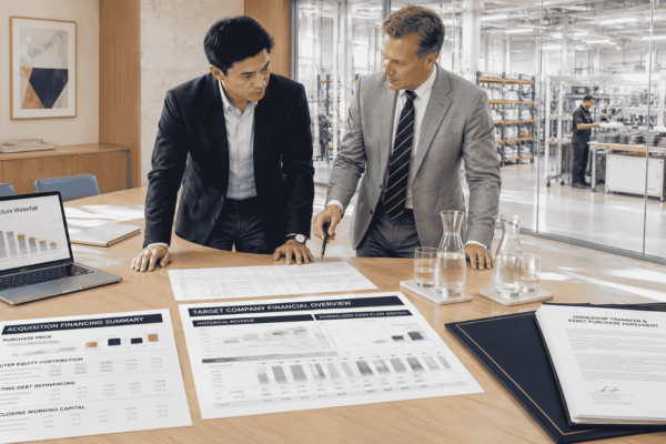 Professional services owner reviewing SBA working capital financing for a large client contract