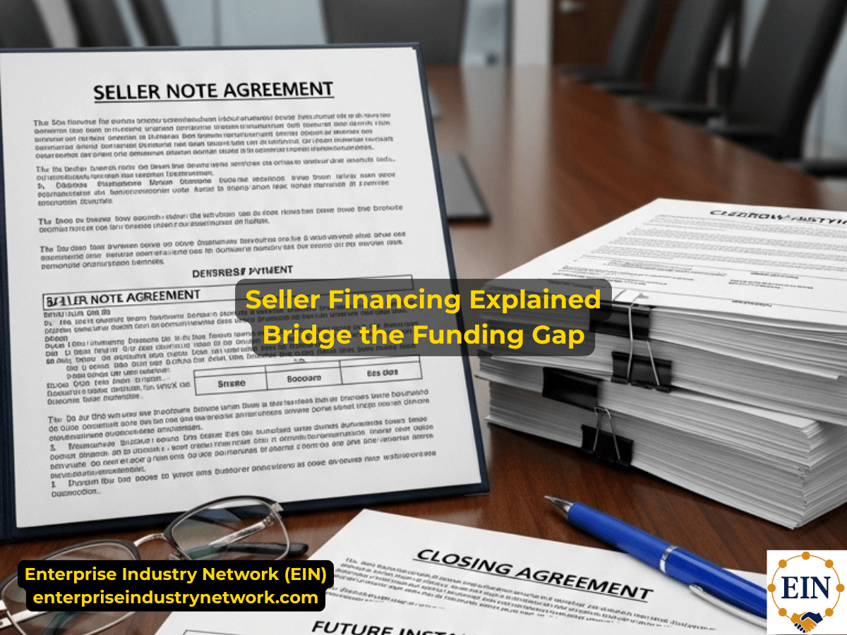 Seller financing for buying a business, showing how a seller note can work with buyer equity, acquisition financing, business cash flow, and post-closing working capital.