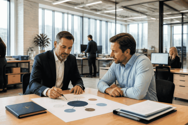 Business owner and broker reviewing customer concentration before selling a company