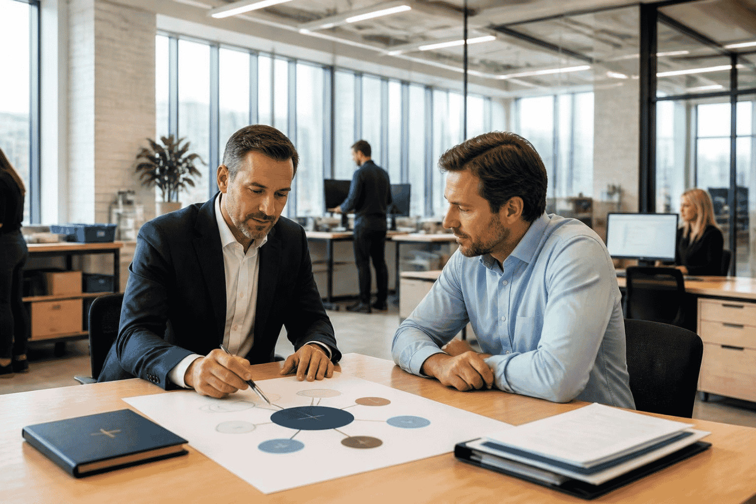 Business owner and broker reviewing customer concentration before selling a company
