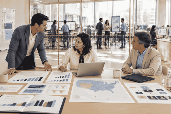 Startup founder and venture advisor preparing revenue metrics and investor strategy for a Series B round