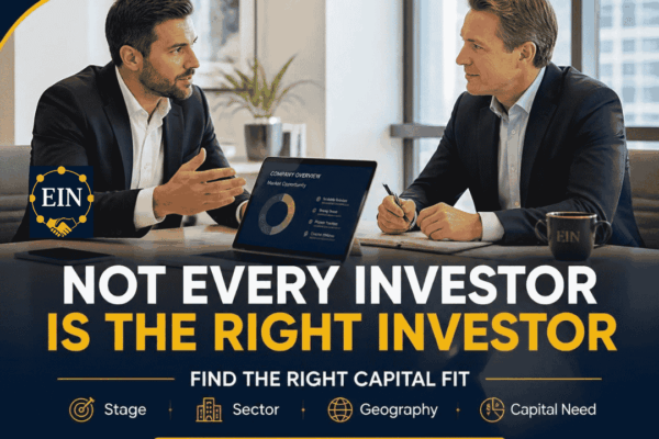 EIN Venture Capital graphic explaining that investor fit can depend on company stage, sector, geography and capital need.