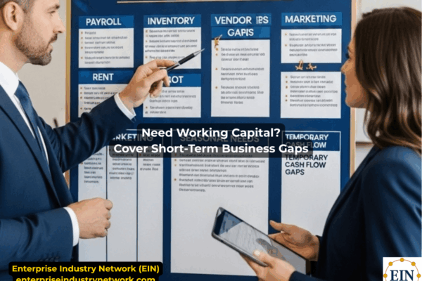 Working capital loans for short-term business needs such as payroll, inventory, vendor payments, seasonal expenses, marketing, and temporary cash-flow gaps.